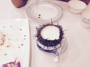 Sea urchin with coconut milk